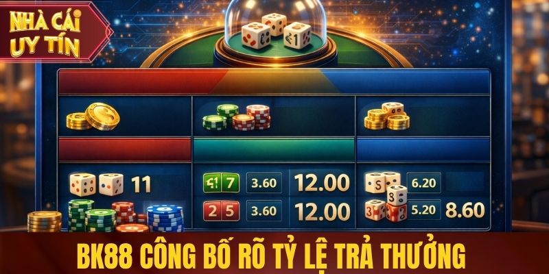 Top Nhà Cái Tài Xỉu Uy Tín Được Người Chơi Tin Chọn Năm 2026 Bk88 công bố rõ tỷ lệ trả thưởng trước mỗi phiên tài xỉu