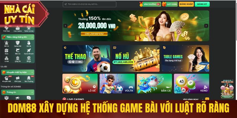Top Nhà Cái Game Bài Uy Tín Được Sàng Lọc Khắt Khe Dom88 xây dựng hệ thống game bài với luật rõ ràng